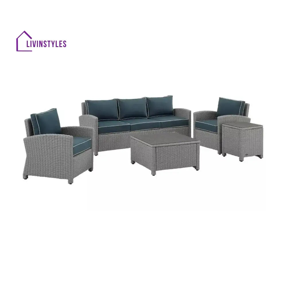 Ulani Outdoor Wicker 5-Seater Sofa Set - Sofa Set