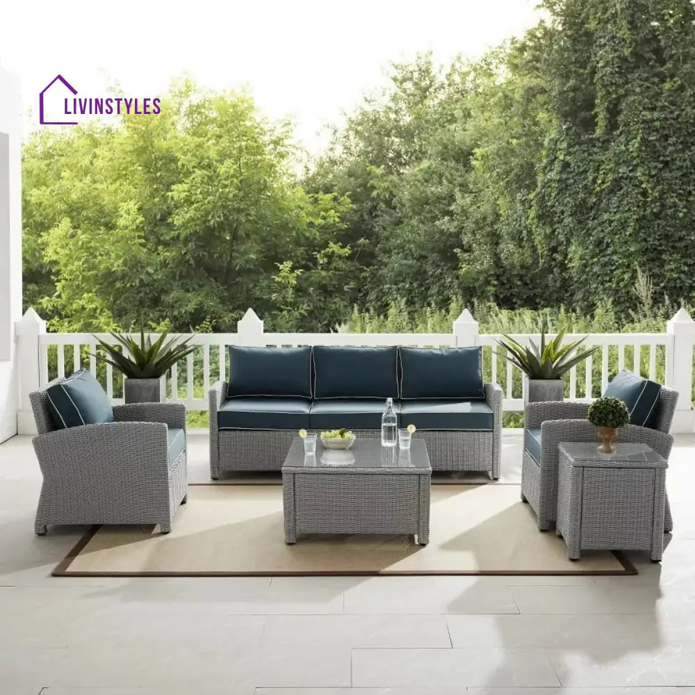 Ulani Outdoor Wicker 5-Seater Sofa Set - Sofa Set
