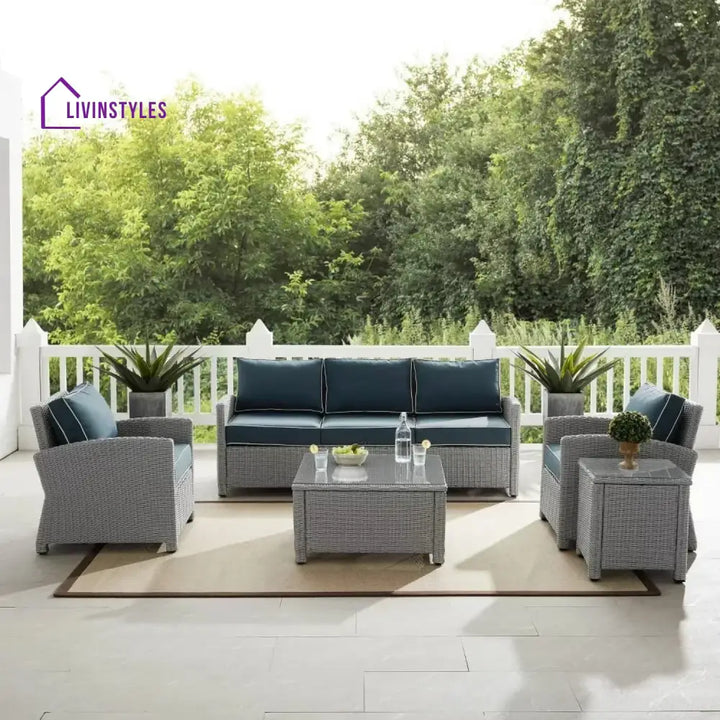 Ulani Outdoor Wicker 5-Seater Sofa Set - Sofa Set
