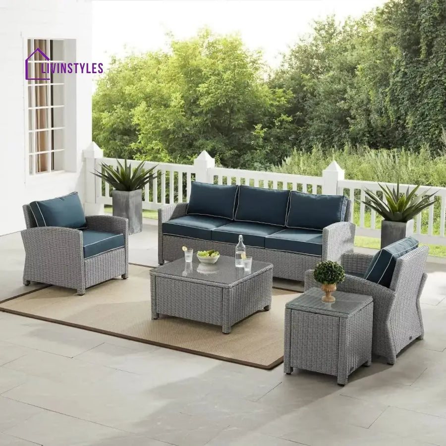 Ulani Outdoor Wicker 5-Seater Sofa Set - Sofa Set