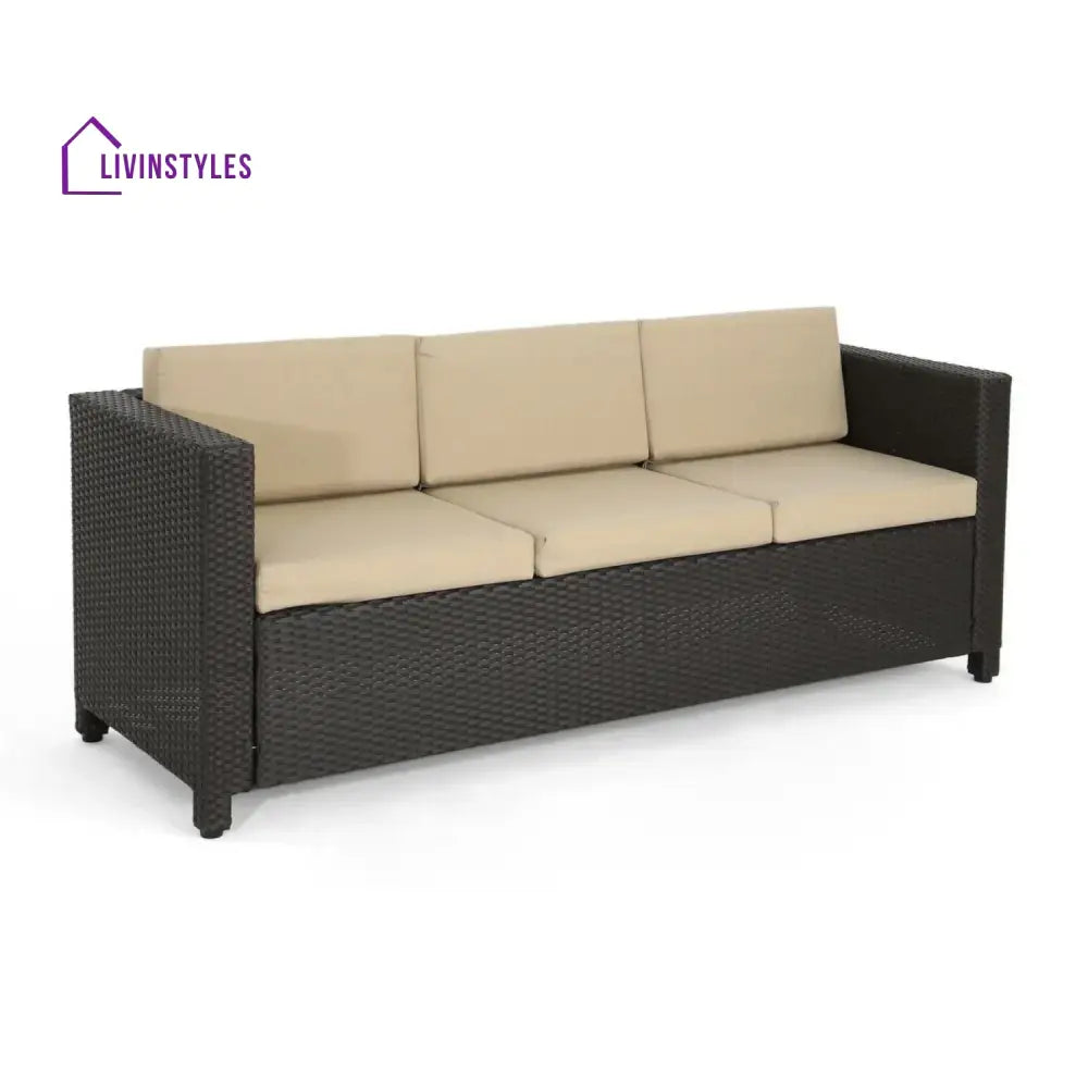 Ulfah Outdoor All-Weather Wicker 3-Seater Sofa - Sofa Set