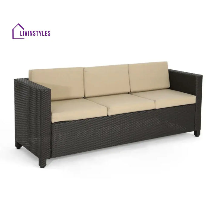 Ulfah Outdoor All-Weather Wicker 3-Seater Sofa - Sofa Set