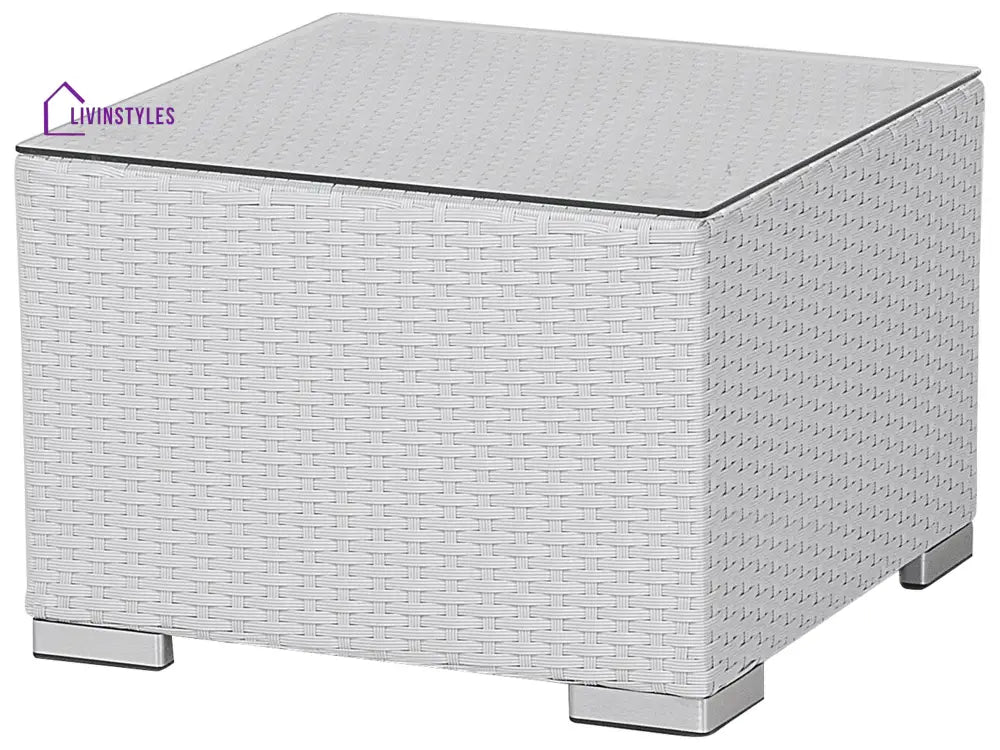 Ulva Outdoor Sofa Set 8 Seater Single Seater and 2 Center Table Set (White + Grey) - Sofa Sets