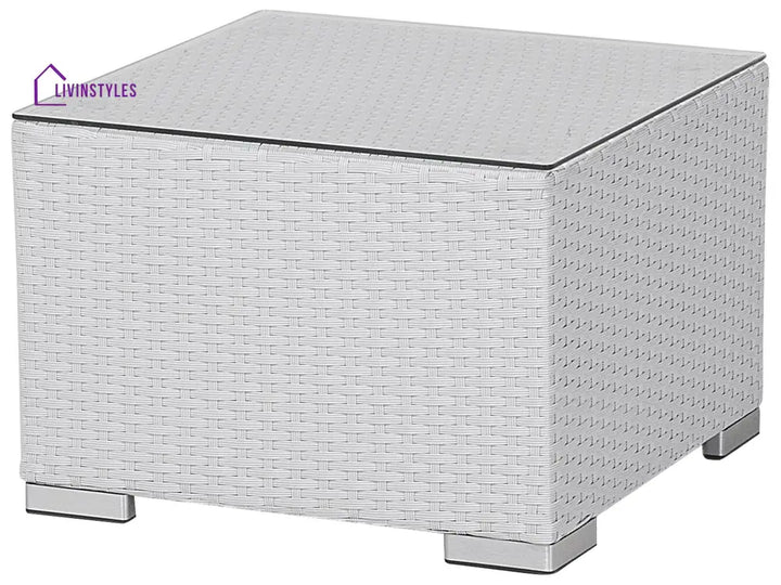 Ulva Outdoor Sofa Set 8 Seater Single Seater and 2 Center Table Set (White + Grey) - Sofa Sets