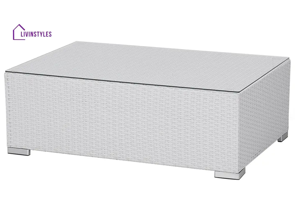 Ulva Outdoor Sofa Set 8 Seater Single Seater and 2 Center Table Set (White + Grey) - Sofa Sets