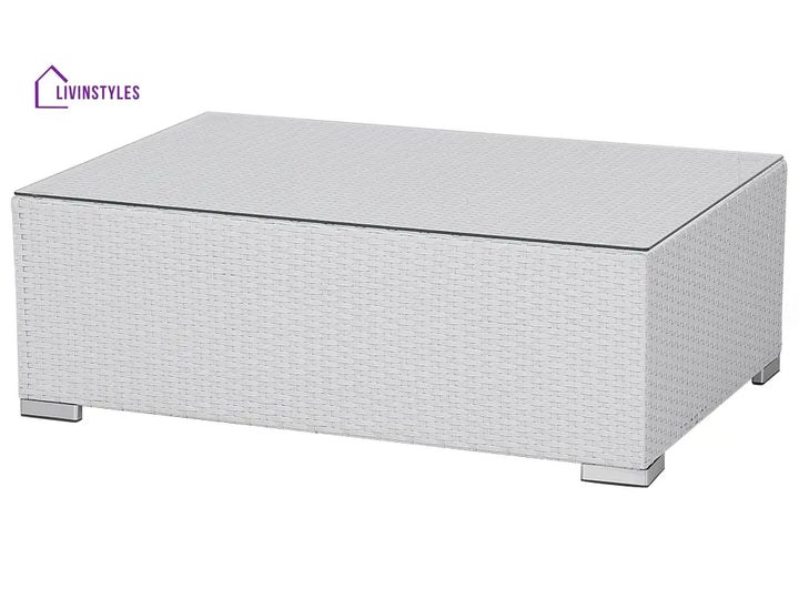 Ulva Outdoor Sofa Set 8 Seater Single Seater and 2 Center Table Set (White + Grey) - Sofa Sets