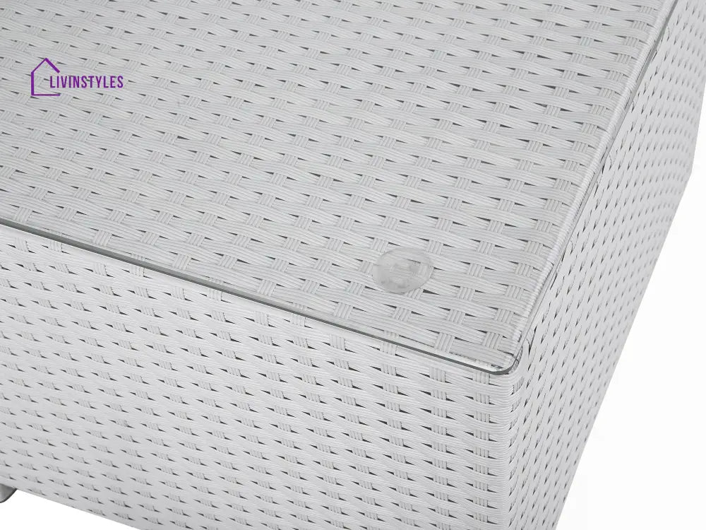 Ulva Outdoor Sofa Set 8 Seater Single Seater and 2 Center Table Set (White + Grey) - Sofa Sets