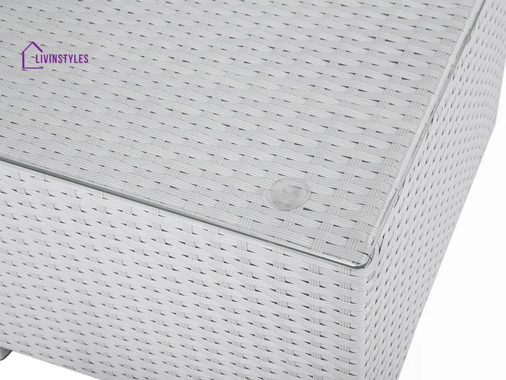 Ulva Outdoor Sofa Set 8 Seater Single Seater and 2 Center Table Set (White + Grey) - Sofa Sets