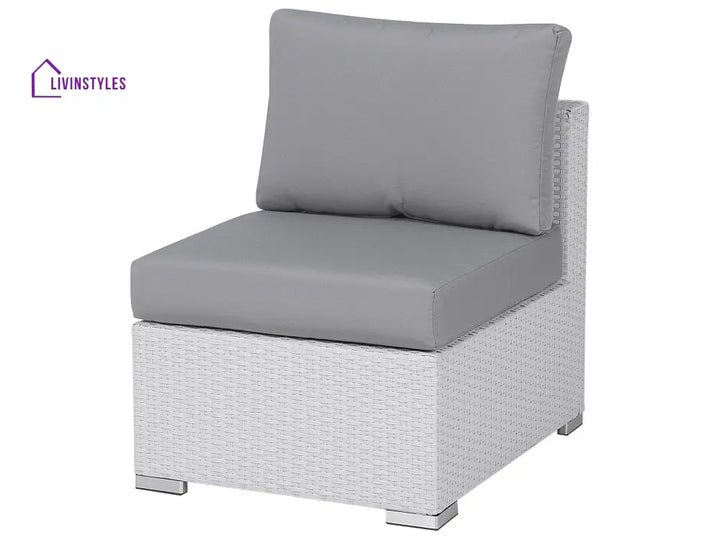 Ulva Outdoor Sofa Set 8 Seater Single Seater and 2 Center Table Set (White + Grey) - Sofa Sets