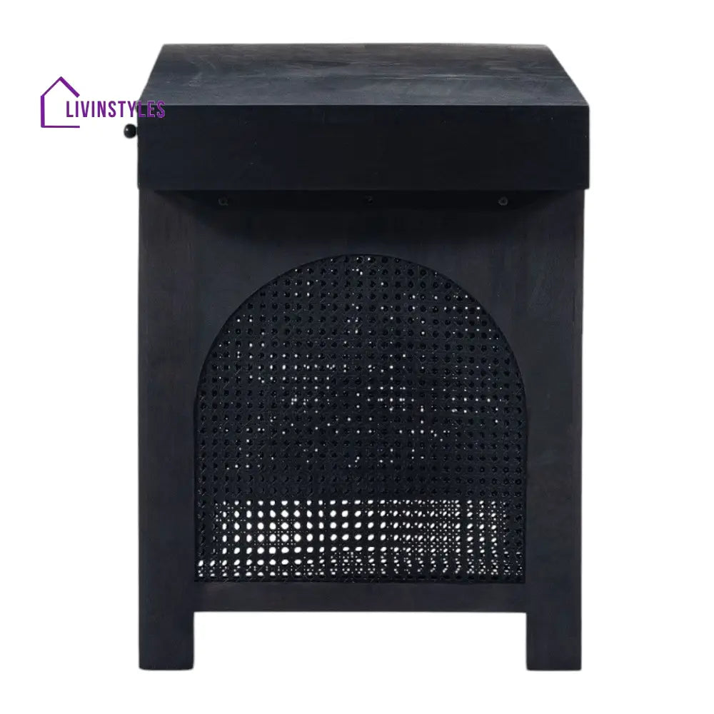 Nick Solid Mango Wood & Rattan Desk