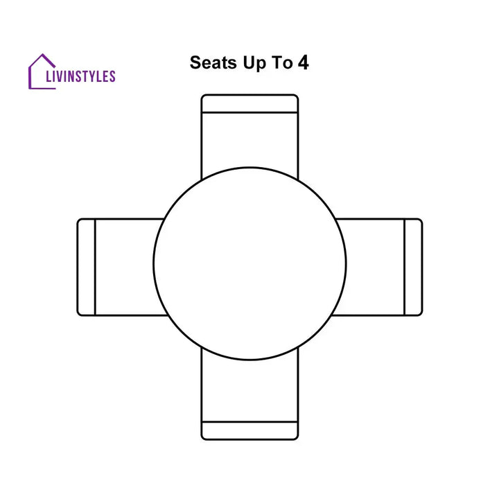 Ulyana Solid Wood 4 Seater Dining Table