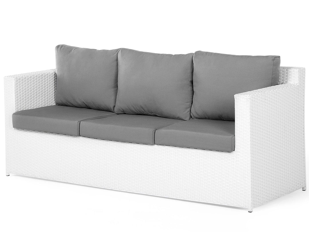 Nicholas Outdoor Sofa Set 3 Seater , 2 Single seater With Ottoman and 1 Center Table Set (White)