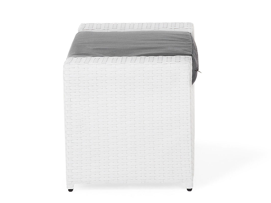 Nicholas Outdoor Sofa Set 3 Seater , 2 Single seater With Ottoman and 1 Center Table Set (White)