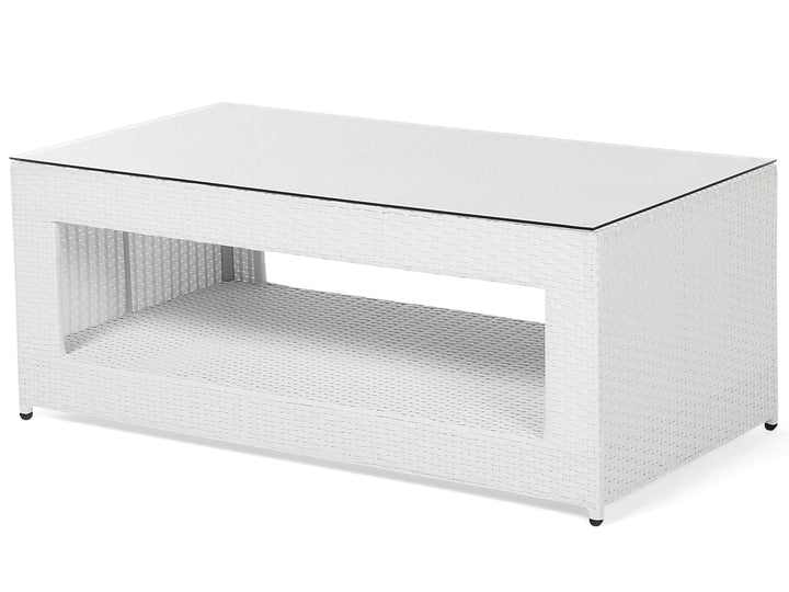 Nicholas Outdoor Sofa Set 3 Seater , 2 Single seater With Ottoman and 1 Center Table Set (White)