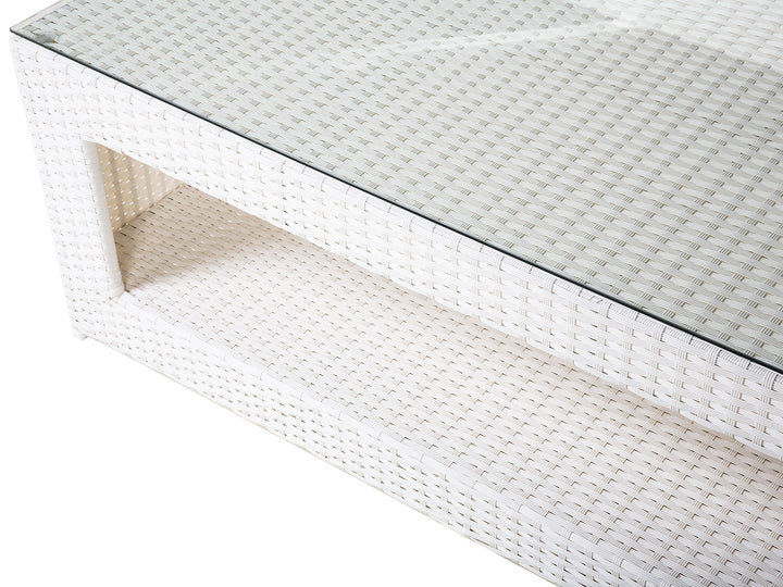 Nicholas Outdoor Sofa Set 3 Seater , 2 Single seater With Ottoman and 1 Center Table Set (White)