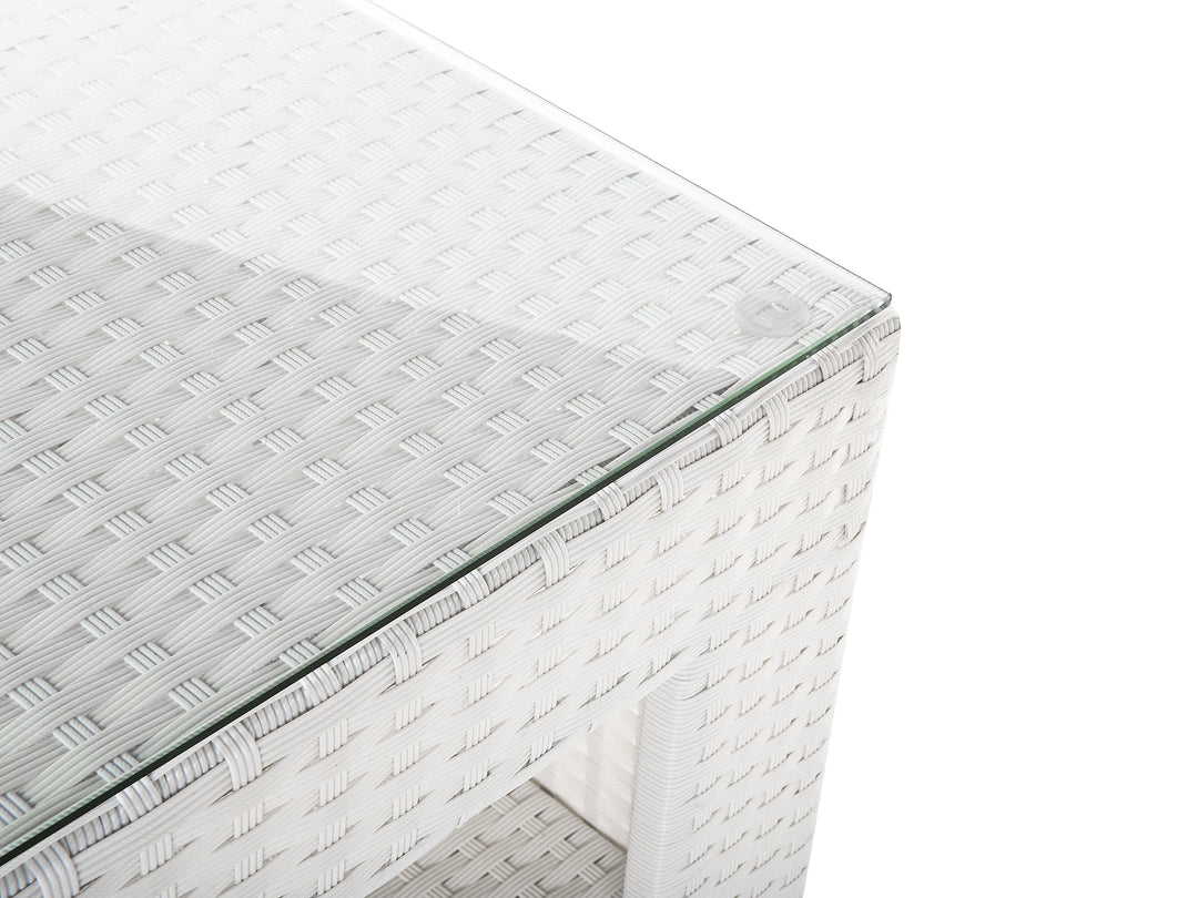 Nicholas Outdoor Sofa Set 3 Seater , 2 Single seater With Ottoman and 1 Center Table Set (White)