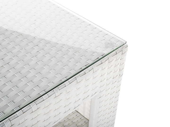 Nicholas Outdoor Sofa Set 3 Seater , 2 Single seater With Ottoman and 1 Center Table Set (White)