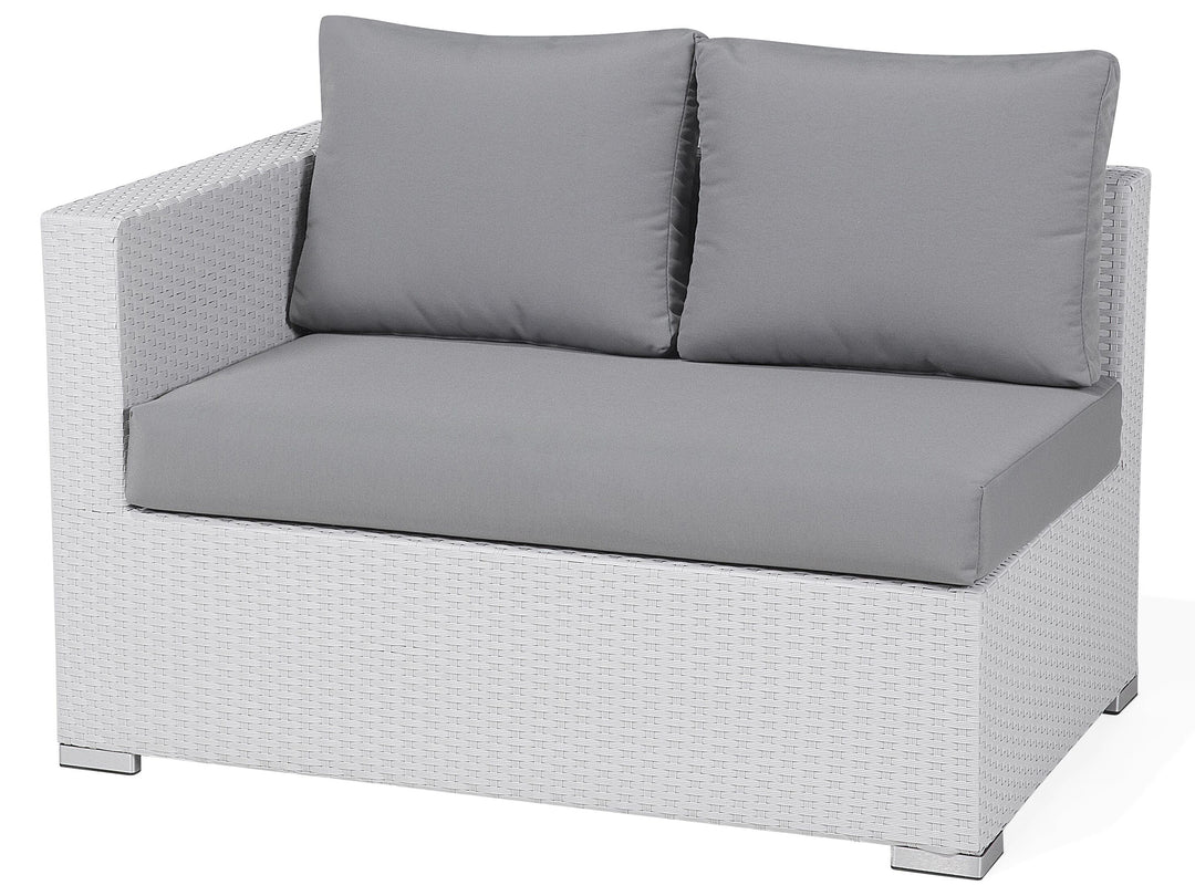 Ulva Outdoor Sofa Set 8 Seater , Single Seater and 2 Center Table Set (White + Grey)