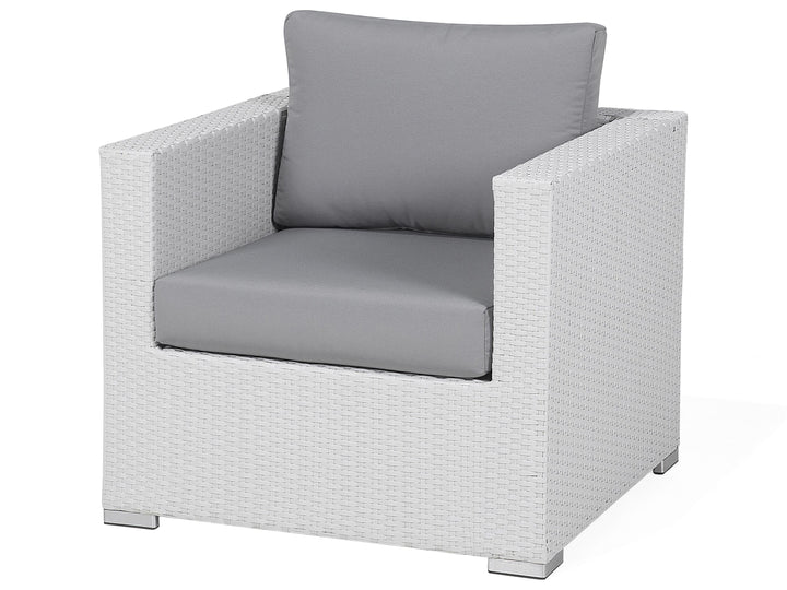 Ulva Outdoor Sofa Set 8 Seater , Single Seater and 2 Center Table Set (White + Grey)