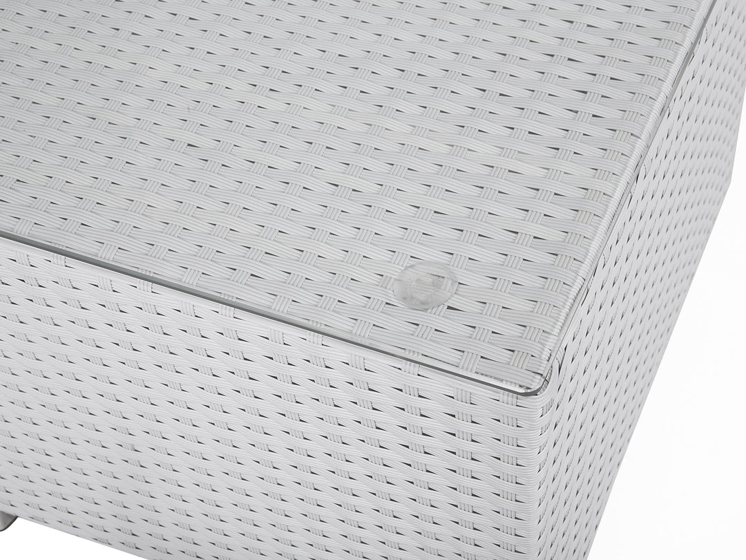 Ulva Outdoor Sofa Set 8 Seater , Single Seater and 2 Center Table Set (White + Grey)