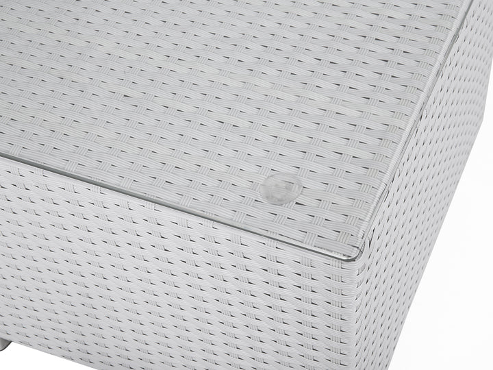 Ulva Outdoor Sofa Set 8 Seater , Single Seater and 2 Center Table Set (White + Grey)