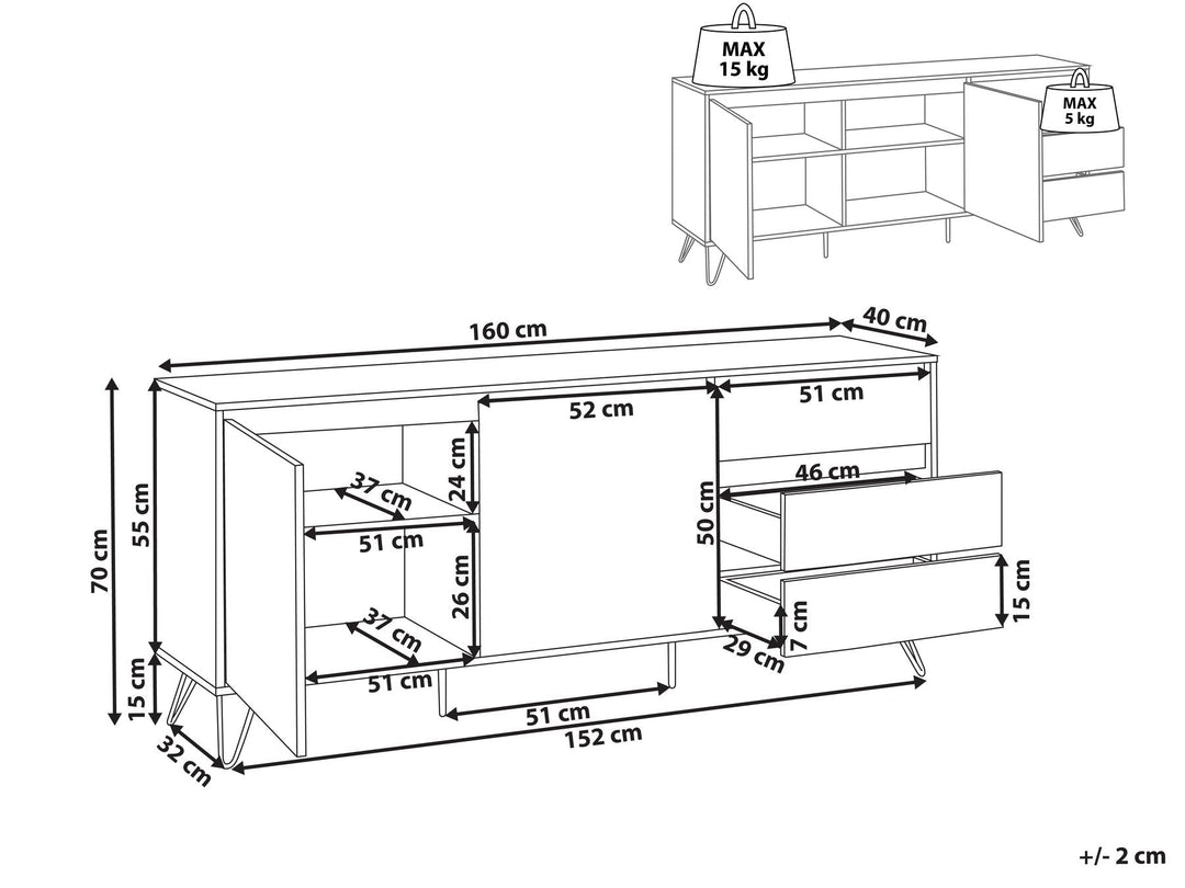 OmkarWood “Nordic Elegance” Premium Engineered Wood Sideboard Cabinet