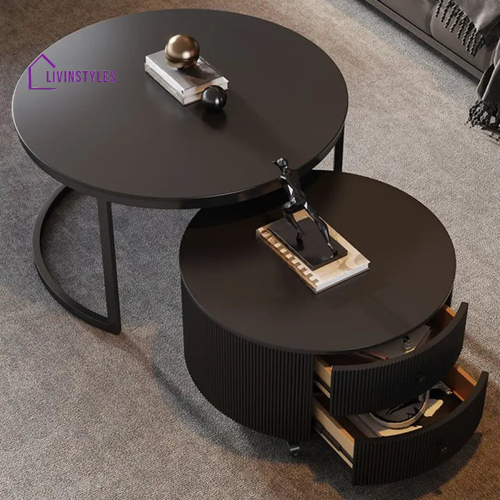Uruvi Stainless Steel Frame and MDF Work Coffee Table for Living Room