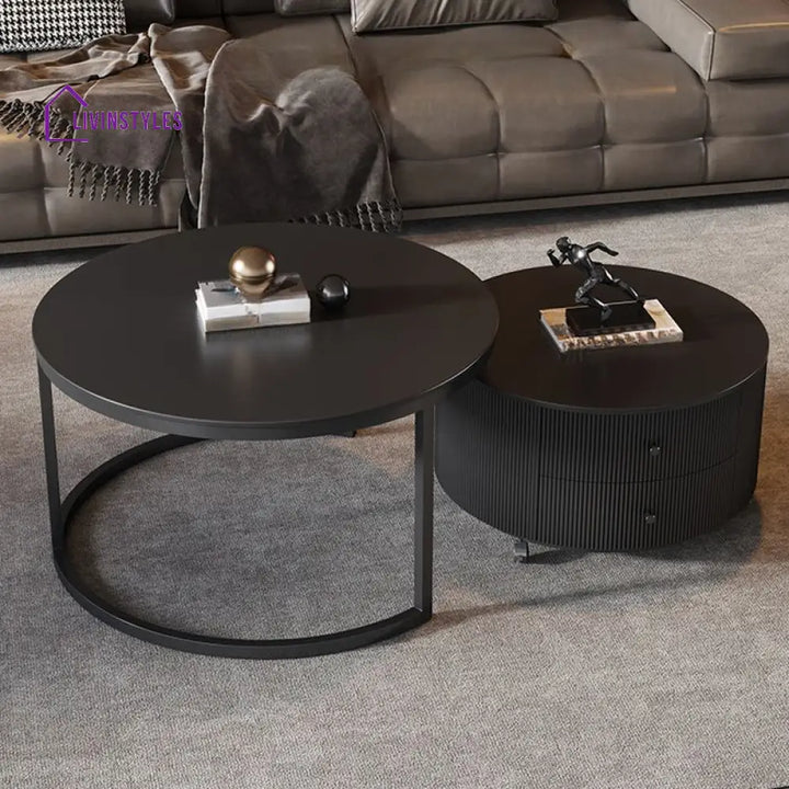 Uruvi Stainless Steel Frame and MDF Work Coffee Table for Living Room