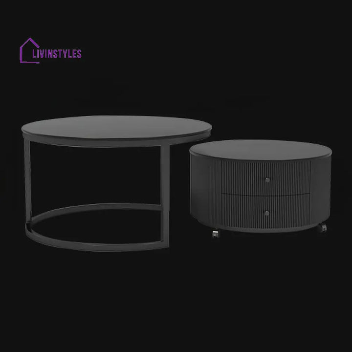 Uruvi Stainless Steel Frame and MDF Work Coffee Table for Living Room