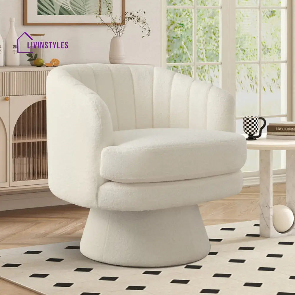Urvashi Solid Wood and Fabric Arm Chair | Living Room Chair | Lounge Chair