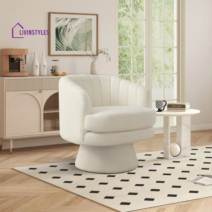 Urvashi Solid Wood and Fabric Arm Chair | Living Room Chair | Lounge Chair