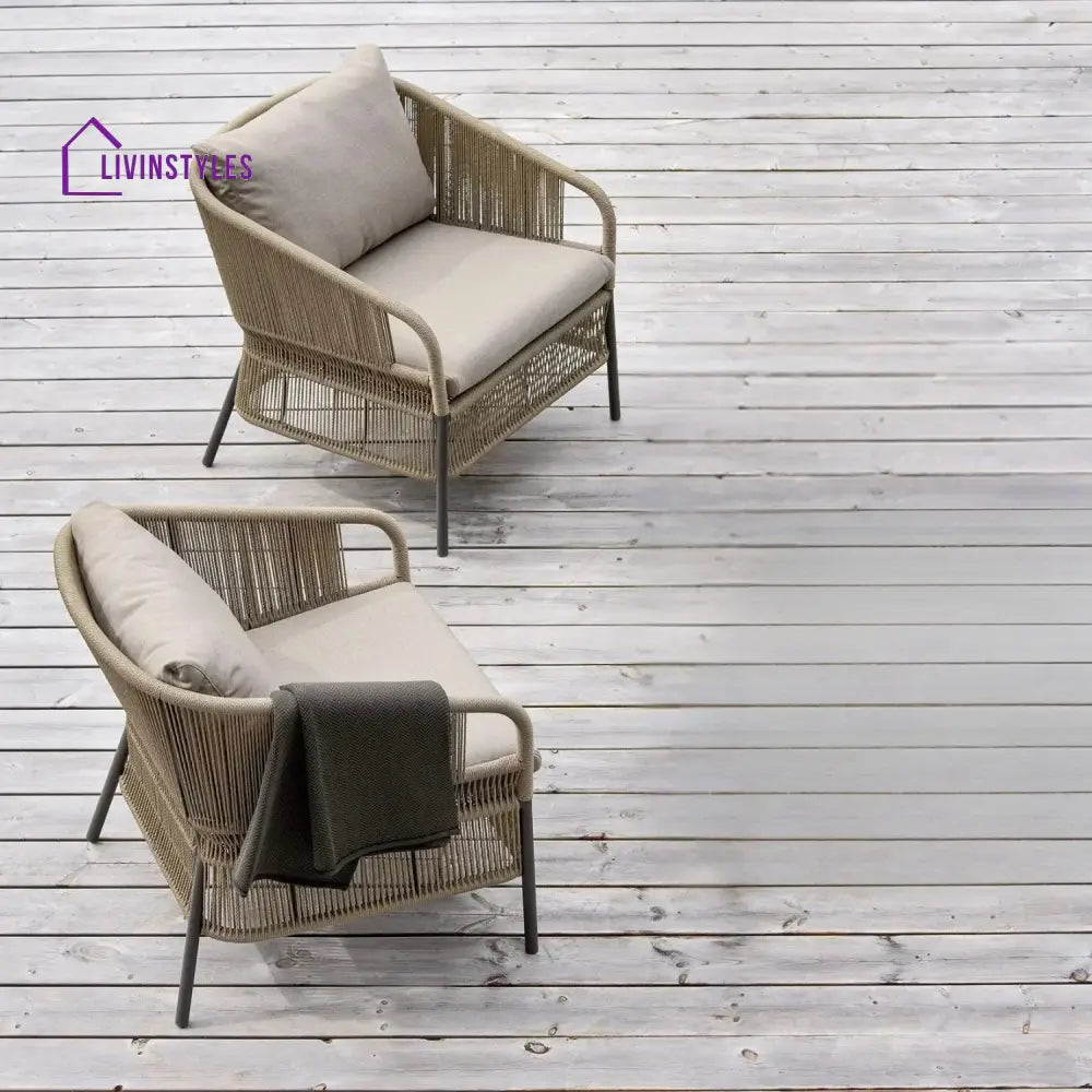 Urvi 2-Piece Outdoor Rope Single Seater Sofa - Sofa Set