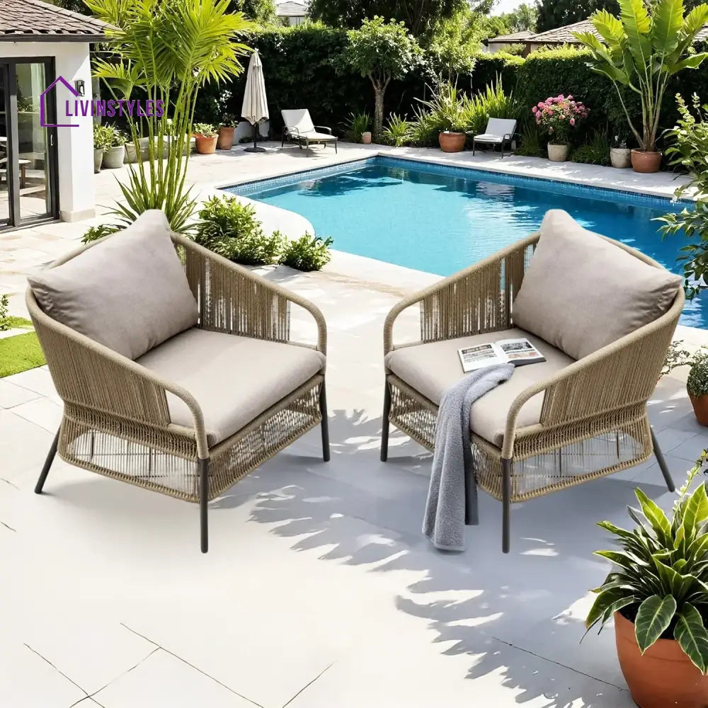 Urvi 2-Piece Outdoor Rope Single Seater Sofa - Sofa Set
