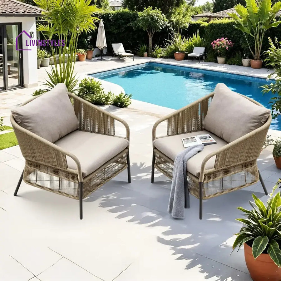 Urvi 2-Piece Outdoor Rope Single Seater Sofa - Sofa Set