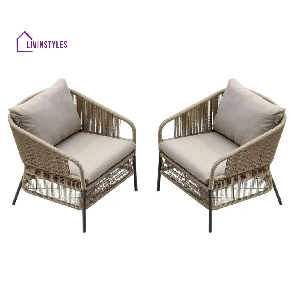 Urvi 2-Piece Outdoor Rope Single Seater Sofa - Sofa Set