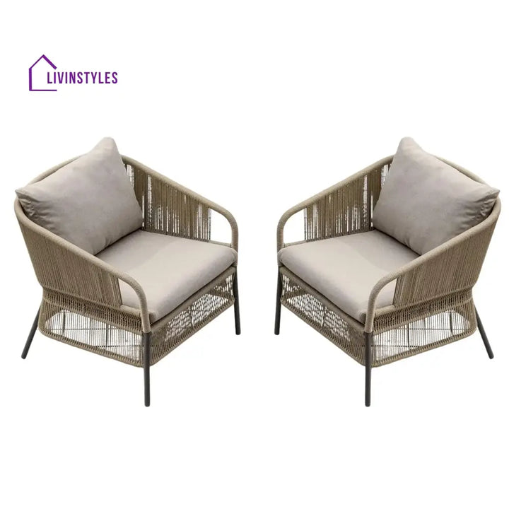 Urvi 2-Piece Outdoor Rope Single Seater Sofa - Sofa Set
