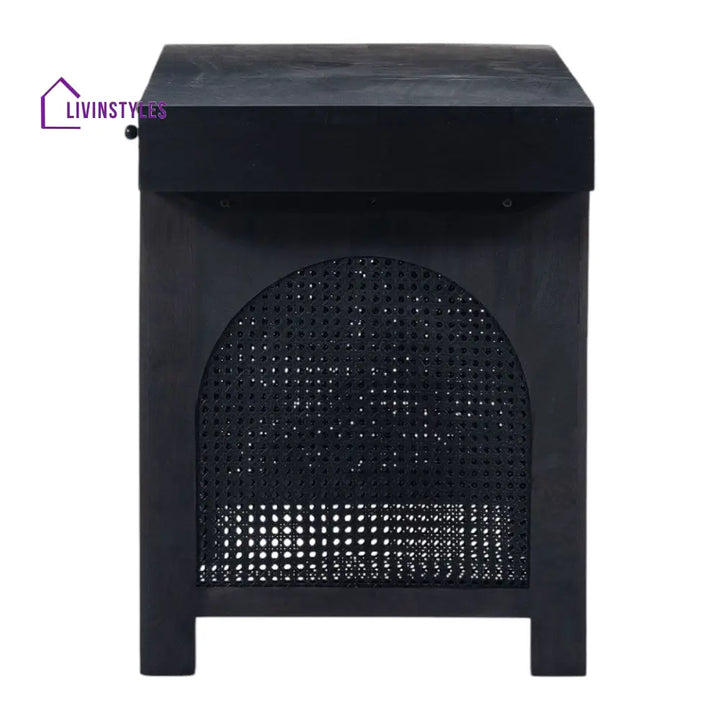 Ushini Solid Mango Wood & Rattan Desk