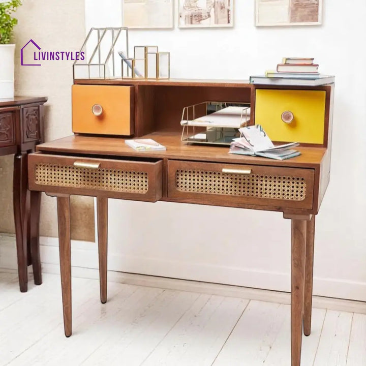 Rattan Study Desk