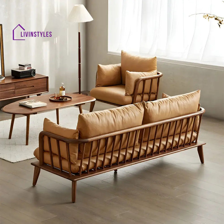 Utkalika Solid Wood 3 + 2 + 1 Seater Sofa for Living Room