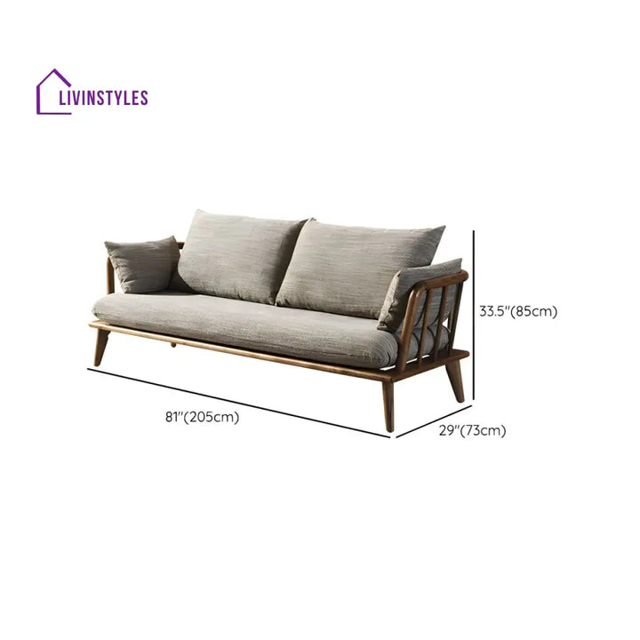 Utkalika Solid Wood 3 + 2 + 1 Seater Sofa for Living Room