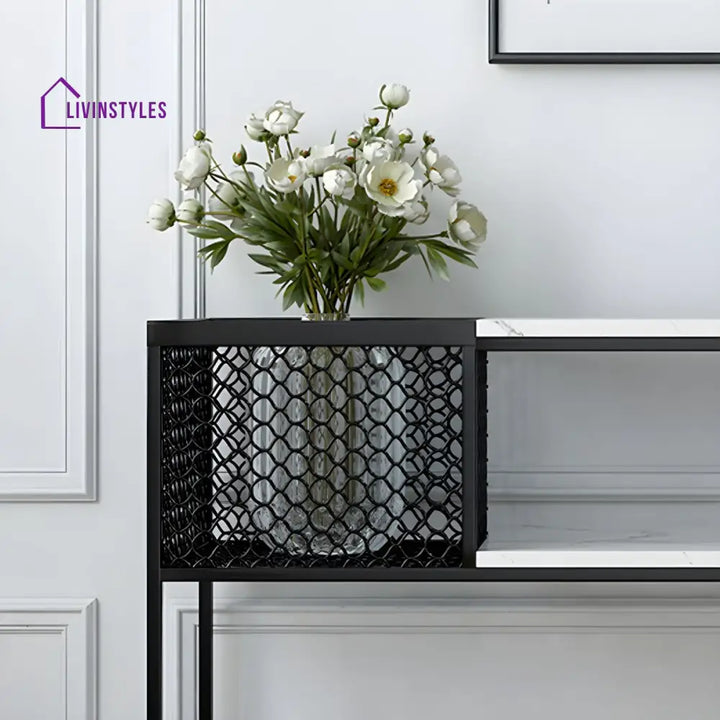 Vadim Stainless Steel Frame Console Table for Living Room