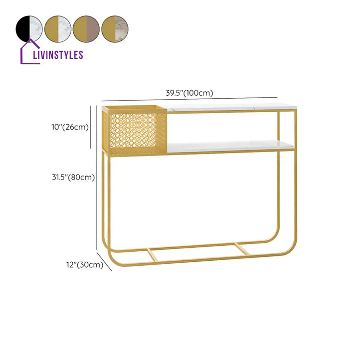 Vadim Stainless Steel Frame Console Table for Living Room