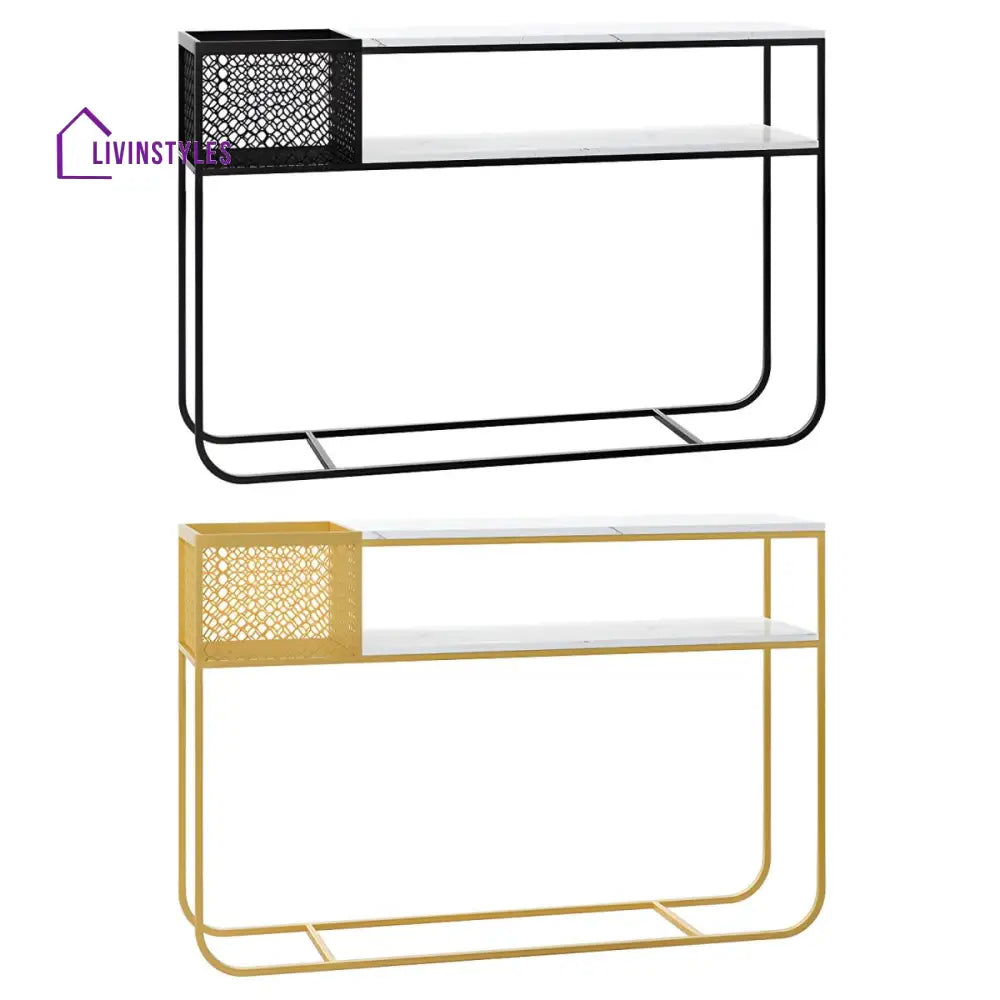 Vadim Stainless Steel Frame Console Table for Living Room