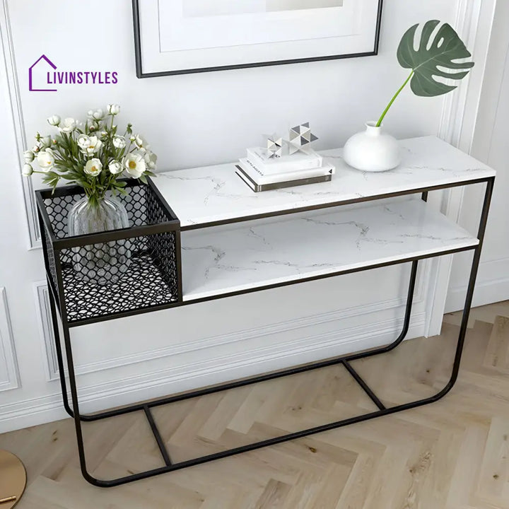 Vadim Stainless Steel Frame Console Table for Living Room