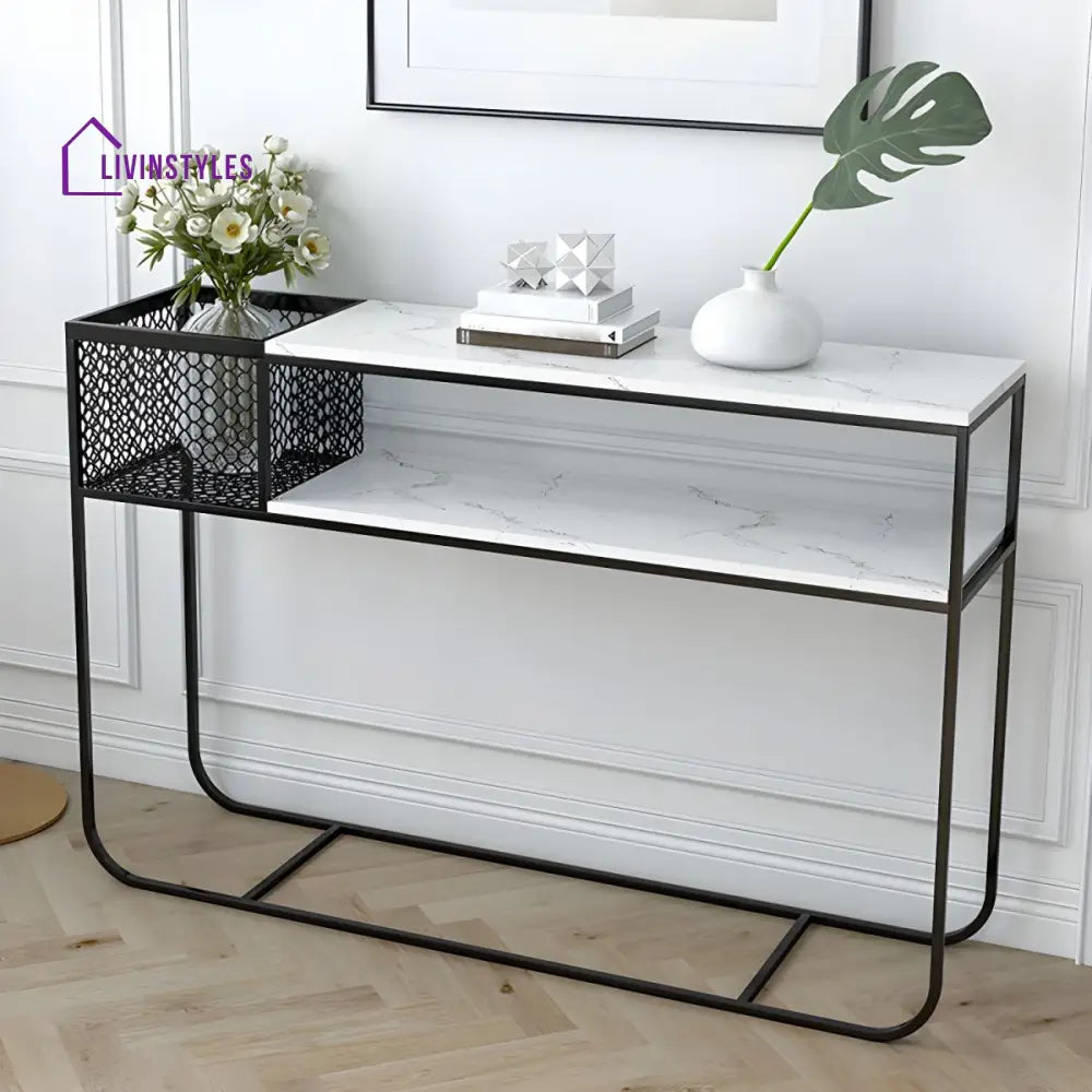 Vadim Stainless Steel Frame Console Table for Living Room
