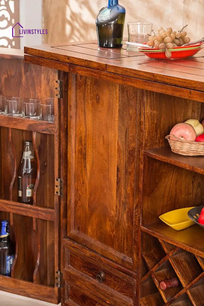 Vadym Solid Wood Bar Cabinet Bar