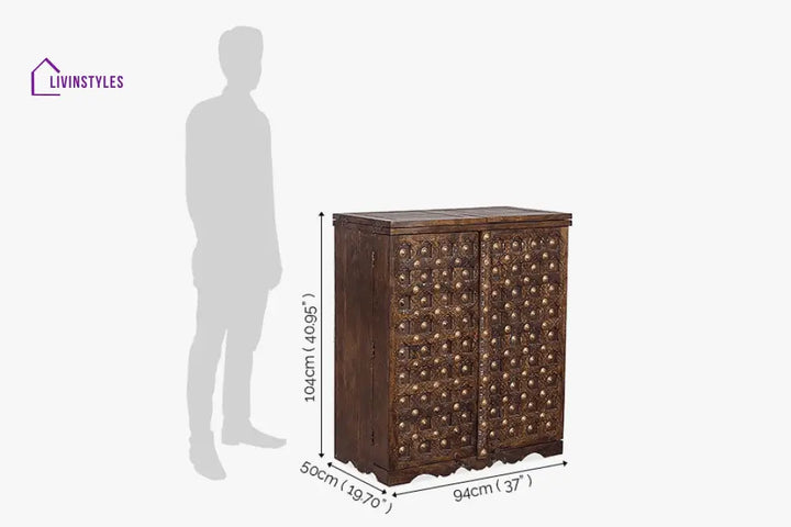 Vadym Solid Wood Bar Cabinet Bar