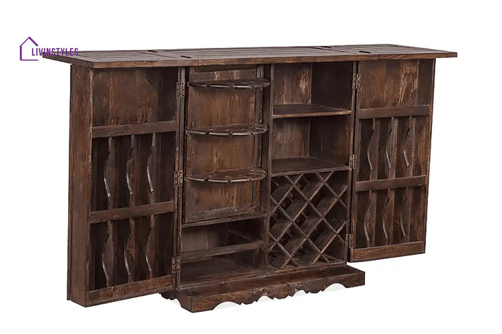 Vadym Solid Wood Bar Cabinet Bar