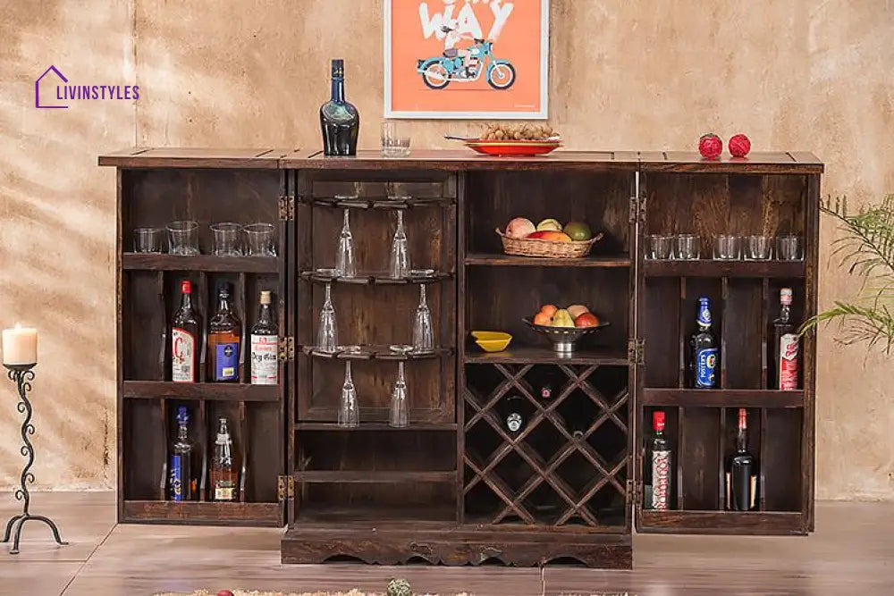 Vadym Solid Wood Bar Cabinet Bar