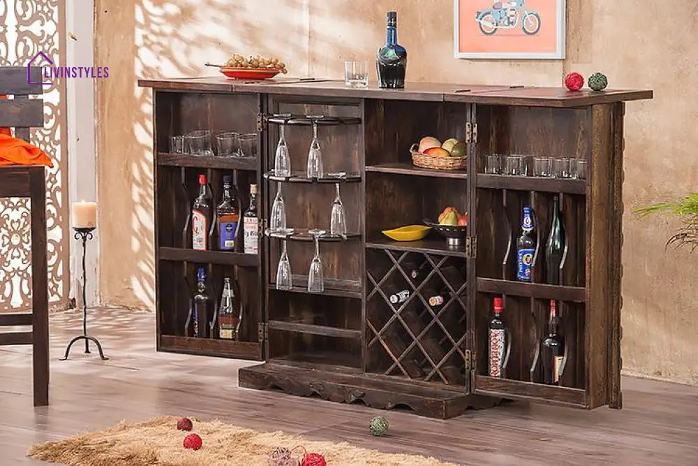 Vadym Solid Wood Bar Cabinet Bar